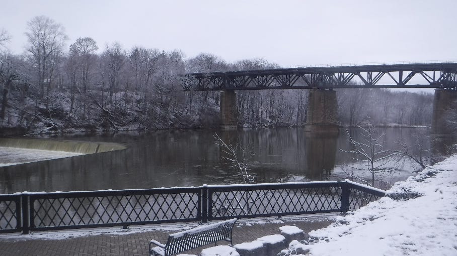 Paris Ontario Rail Bridge Along The Grand River