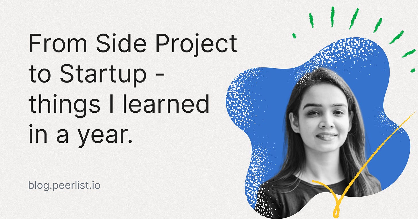 From Side Project to Startup - things I learned in a year.