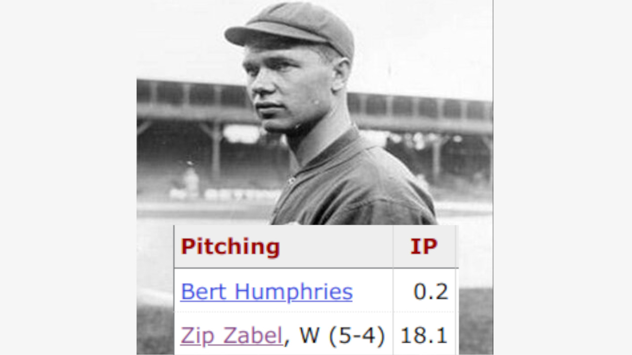 1915 Cubs Dodgers Zip Zabel