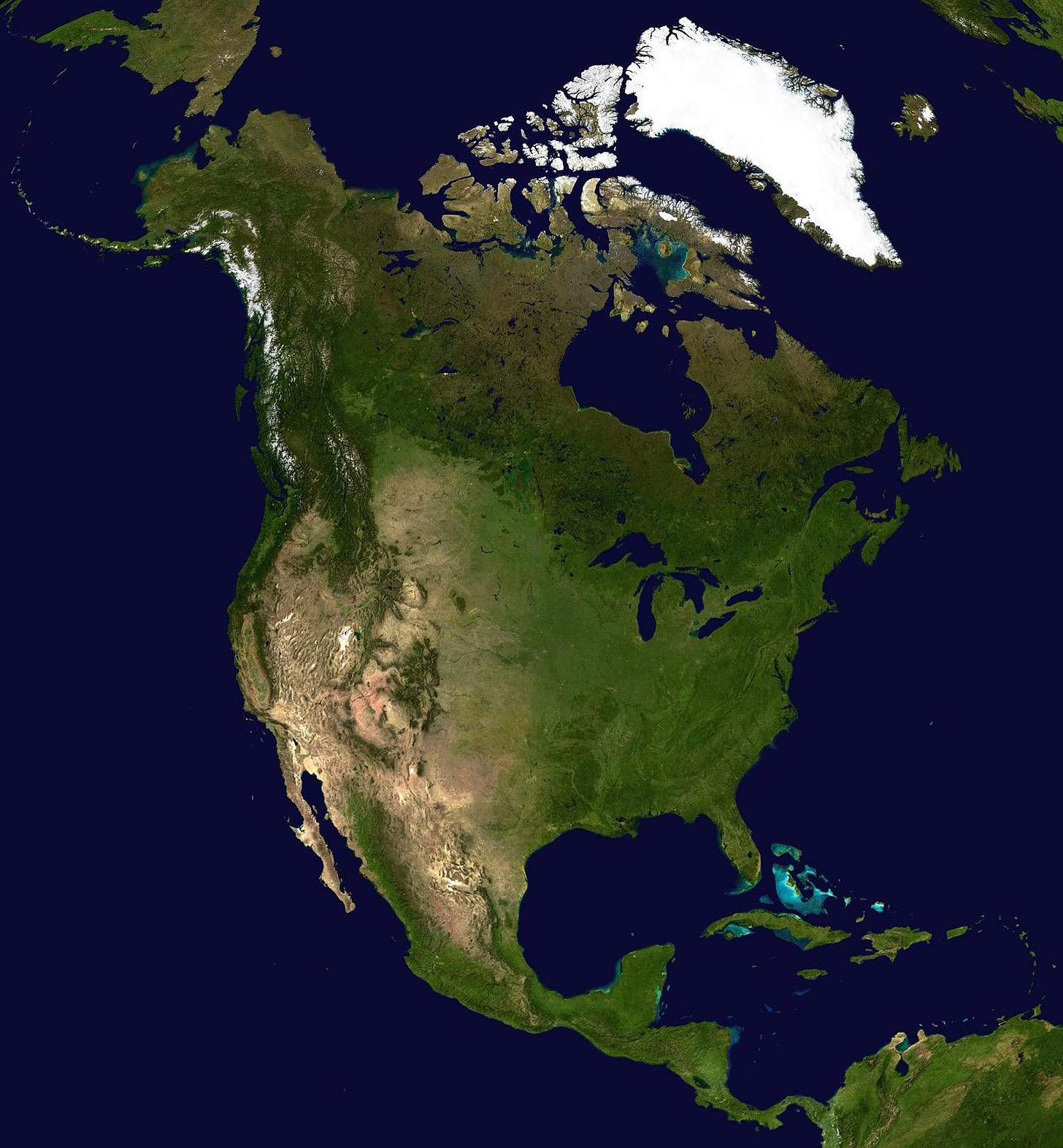 North America Map and Satellite Image