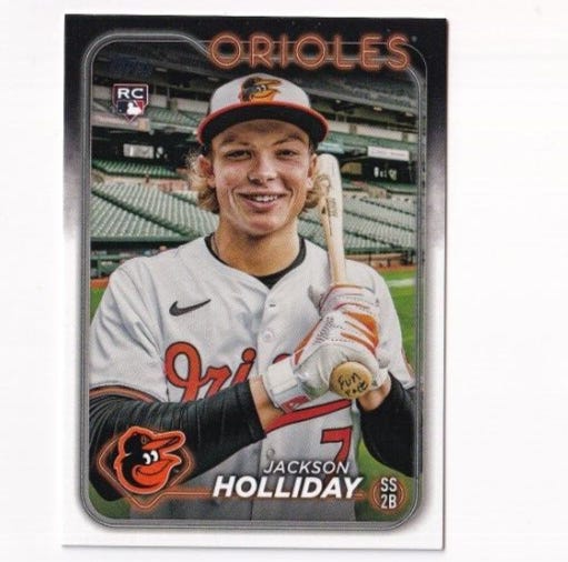 Jackson Holliday 2024 TOPPS SERIES 2 FUN FACE SSP ROOKIE VARIATION #697 ORIOLES