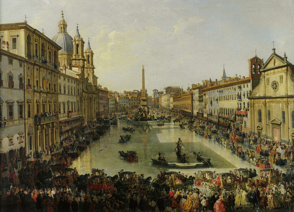 Giovanni Paolo Panini - The Flooding of the Piazza Navona