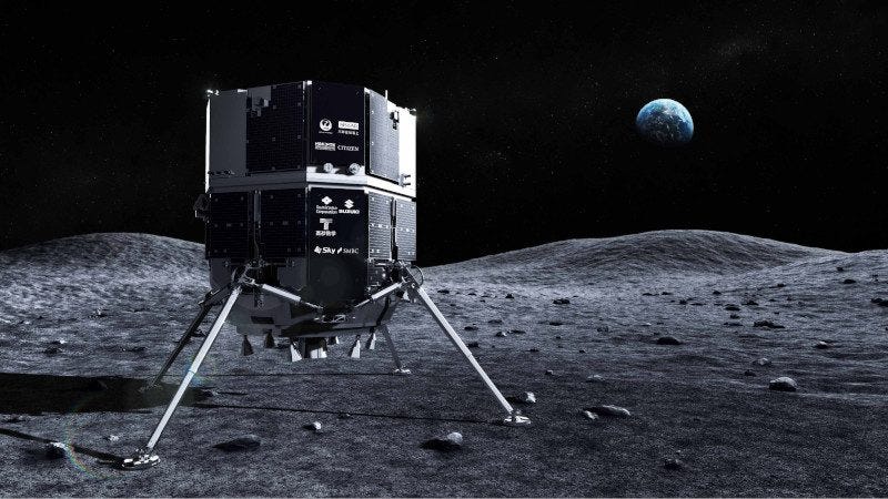 HAKUTO-R Lander on the Moon