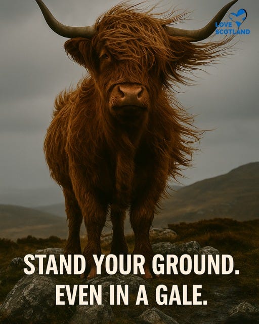 May be an image of text that says "SCOTLAND STAND YOUR GROUND. EVEN IN A GALE."