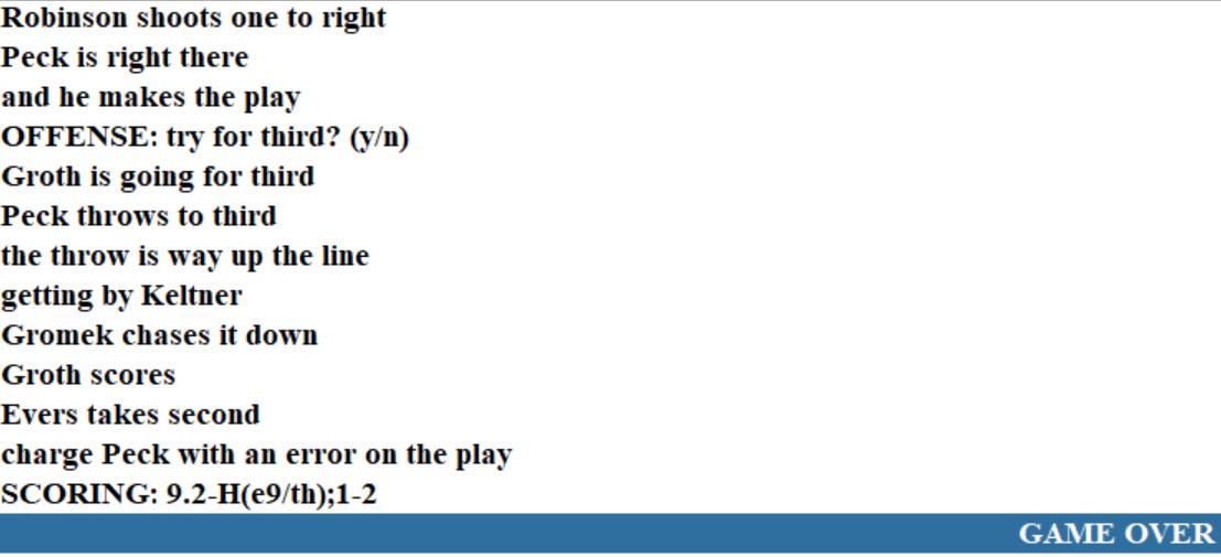 Diamond Mind Baseball Play By Play