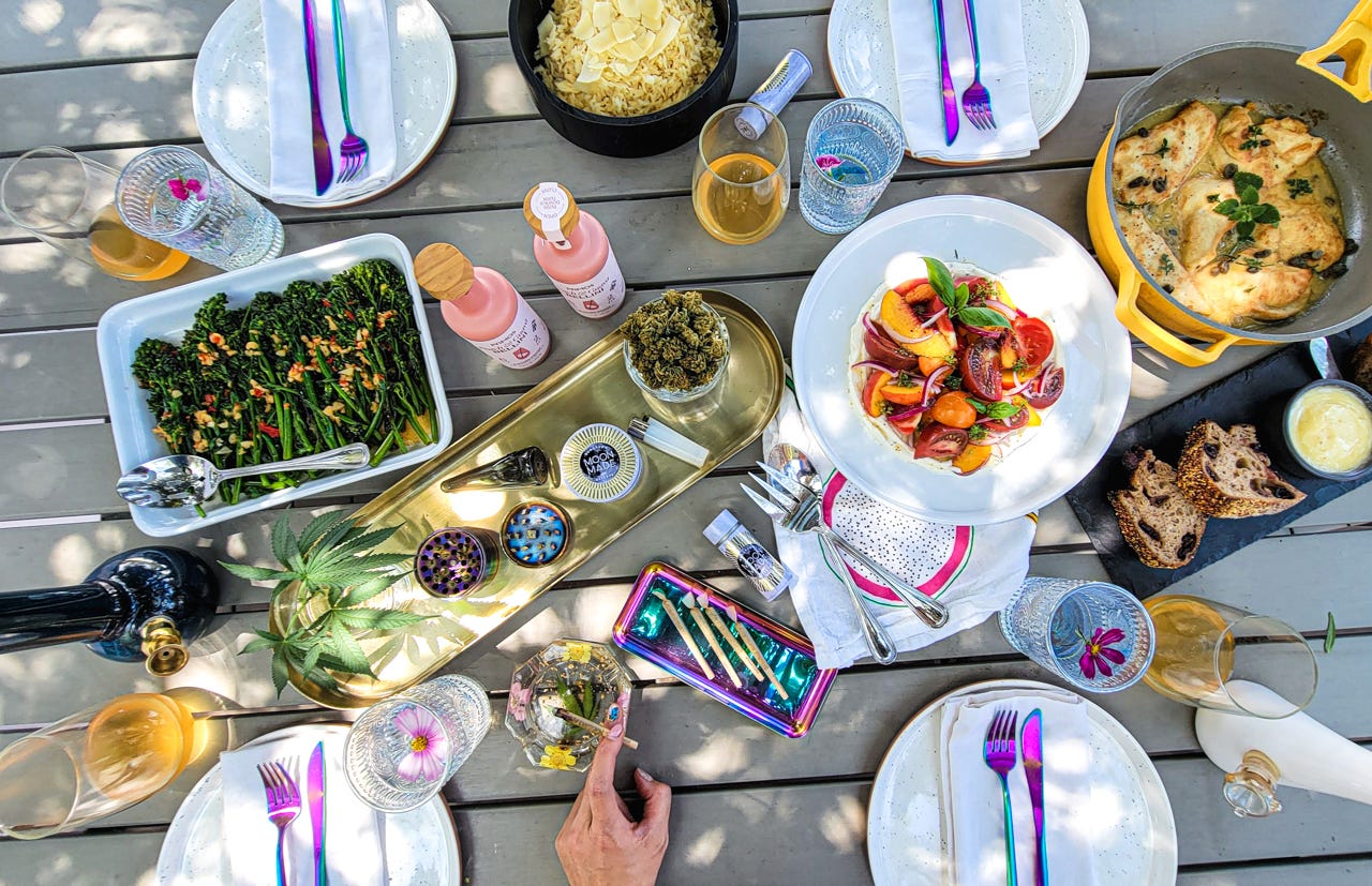 cannabis dinner party tabletop