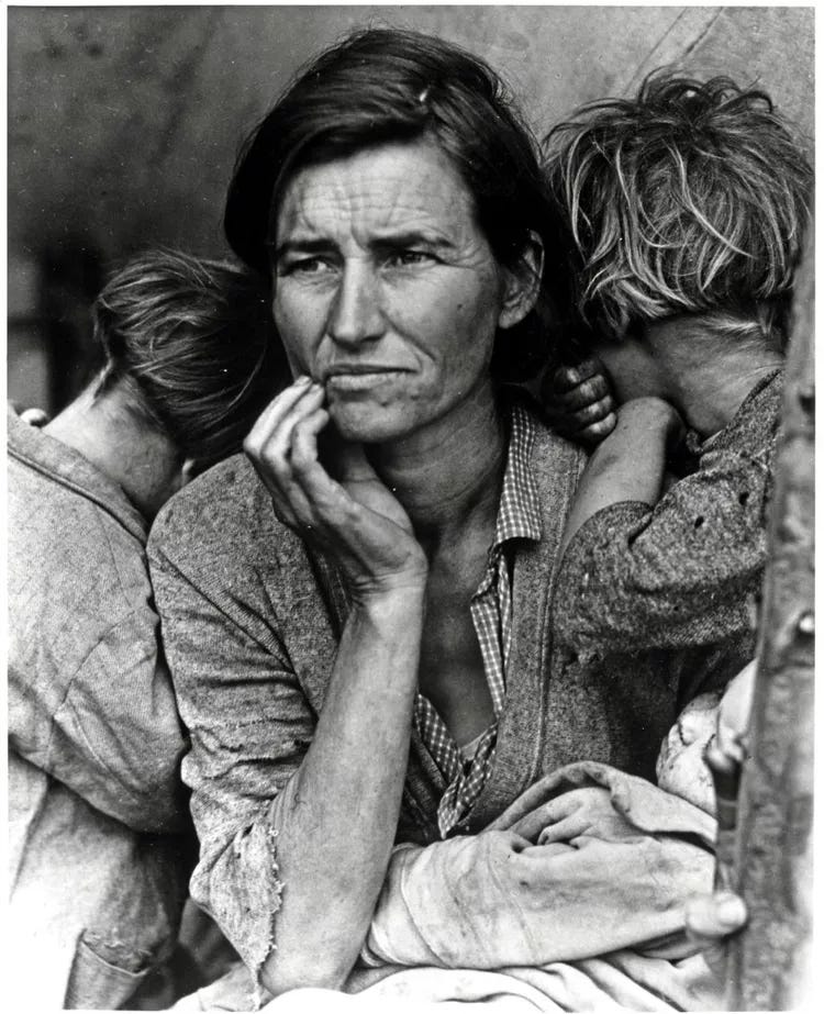 Migrant Mother, Nipomo, California, photograph by Dorothea Lange Migrant Mother, Nipomo, California, photograph by Dorothea Lange