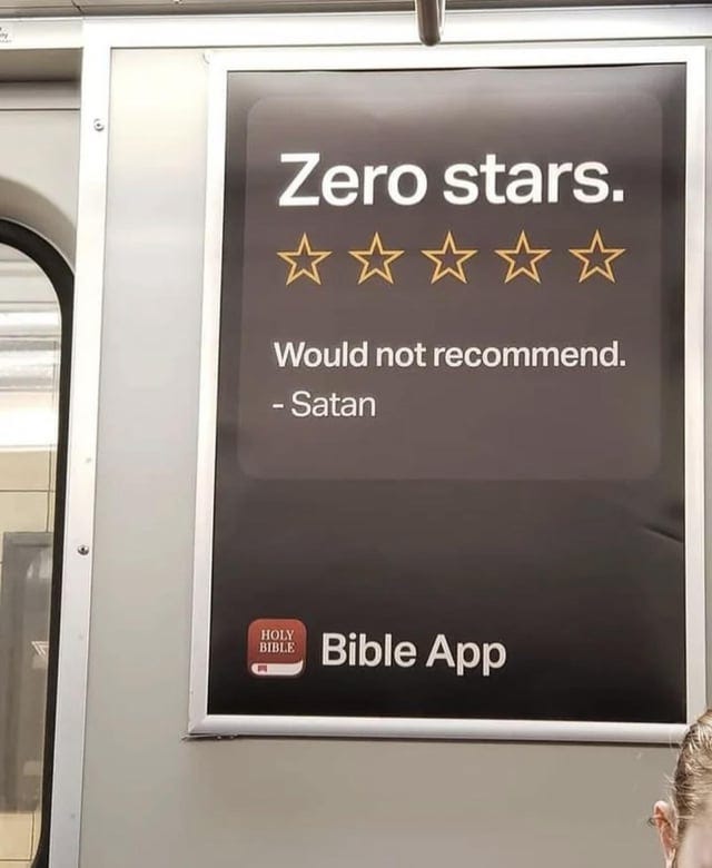 r/DesignPorn - e Zero stars. Would not recommend. - Satan HOLY BIBLE Bible App