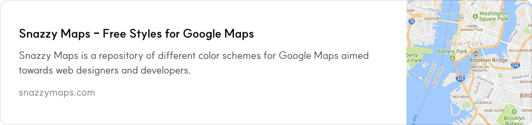 Snazzy Maps - Free Styles for Google Maps