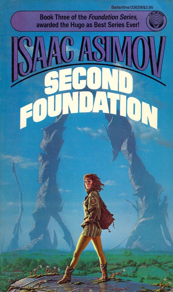 Book cover for SECOND FOUNDATION by Isaac Asimov, published by Del Rey