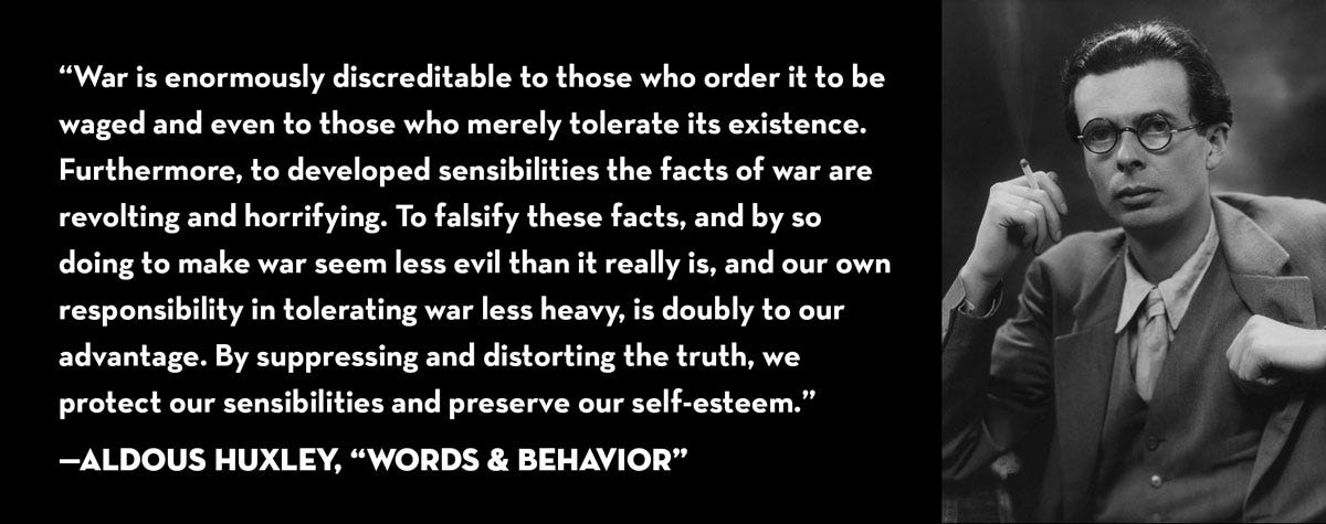Quote from Aldous Huxley's "Words and Behavior" Essay