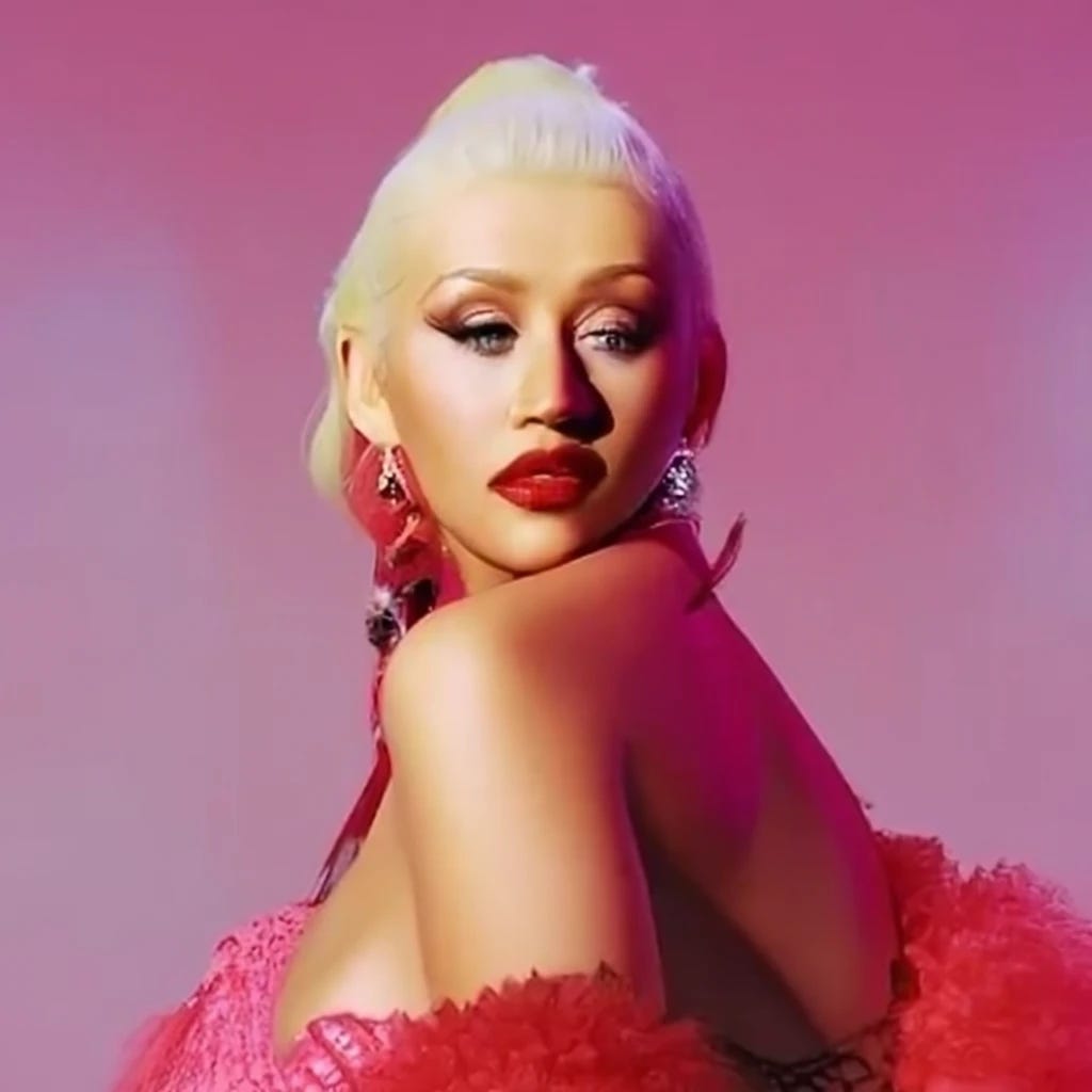 Christina Aguilera bending over showing her butt