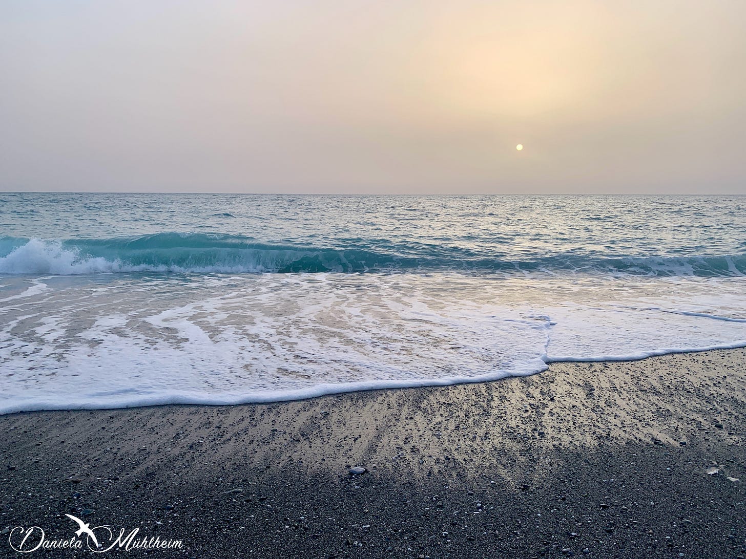 ocean view with sahara dust in the air