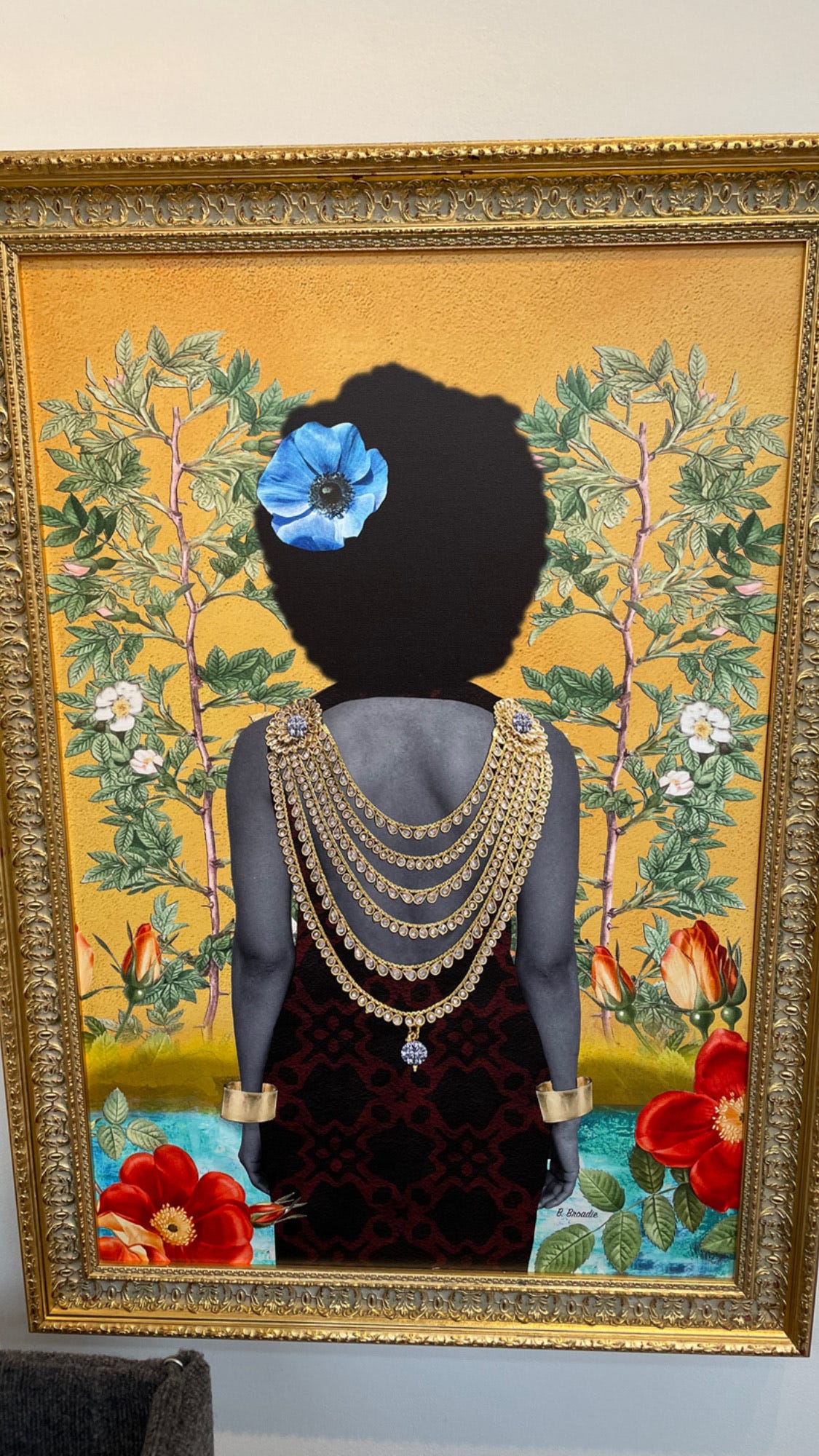 painting by Broady of Black woman from behind