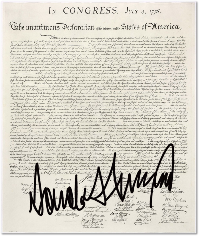 Donald Trumps Signs the Declaration of Independence - McSweeney's Internet  Tendency