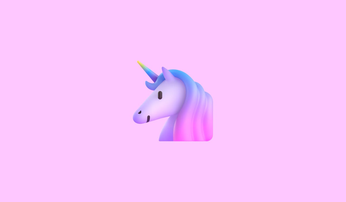 Unicorn emoji on a pink background