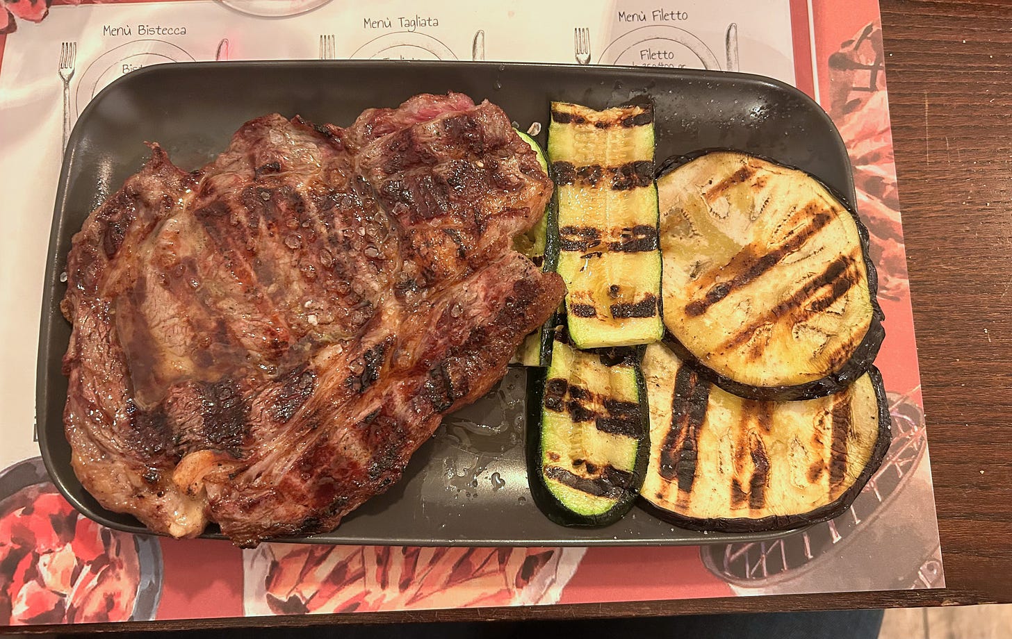 carnivore steak dinner in italy