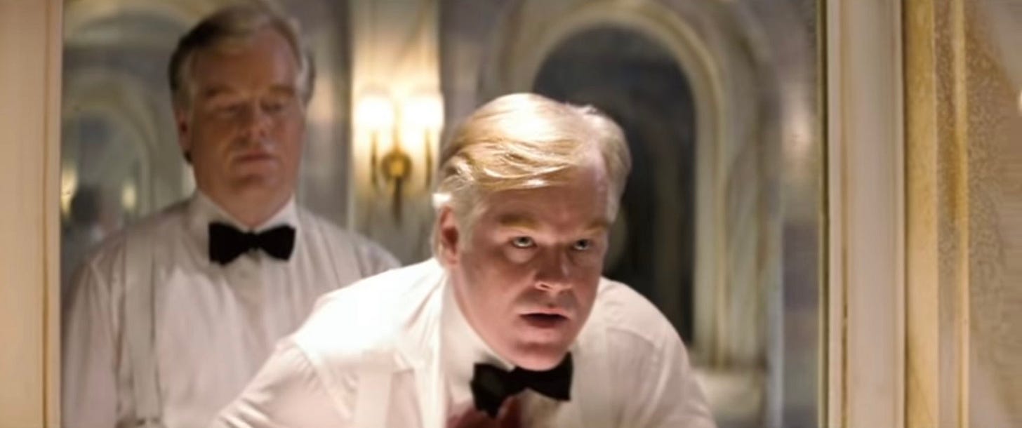 Jacob Geller on X: "It's funny how many great bathroom scenes Mission  Impossible has. The MI3 scene where Philip Seymour Hoffman plays Tom Cruise  playing Philip Seymour Hoffman is an all-timer. https://t.co/P1g2nIuDoq" /