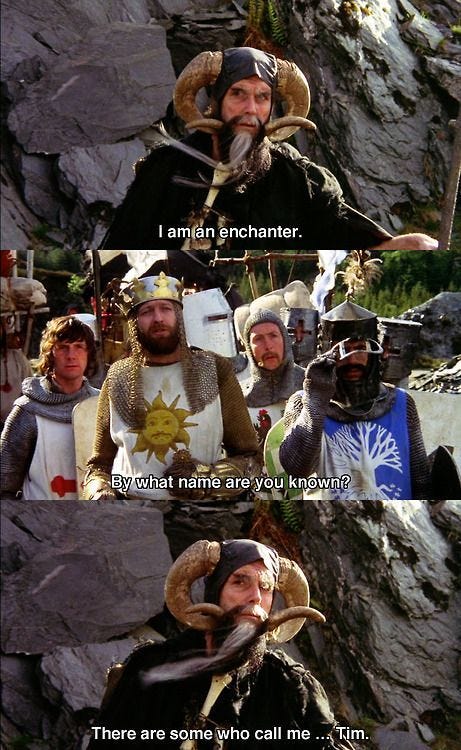 Monty Python and The Holy Grail. Hahaha at Luisa!!!!!! Tim?!?!?!? One of the funniest parts. Flying Circus, Nostalgia, Nerd Alert, Movies Showing, Comedians