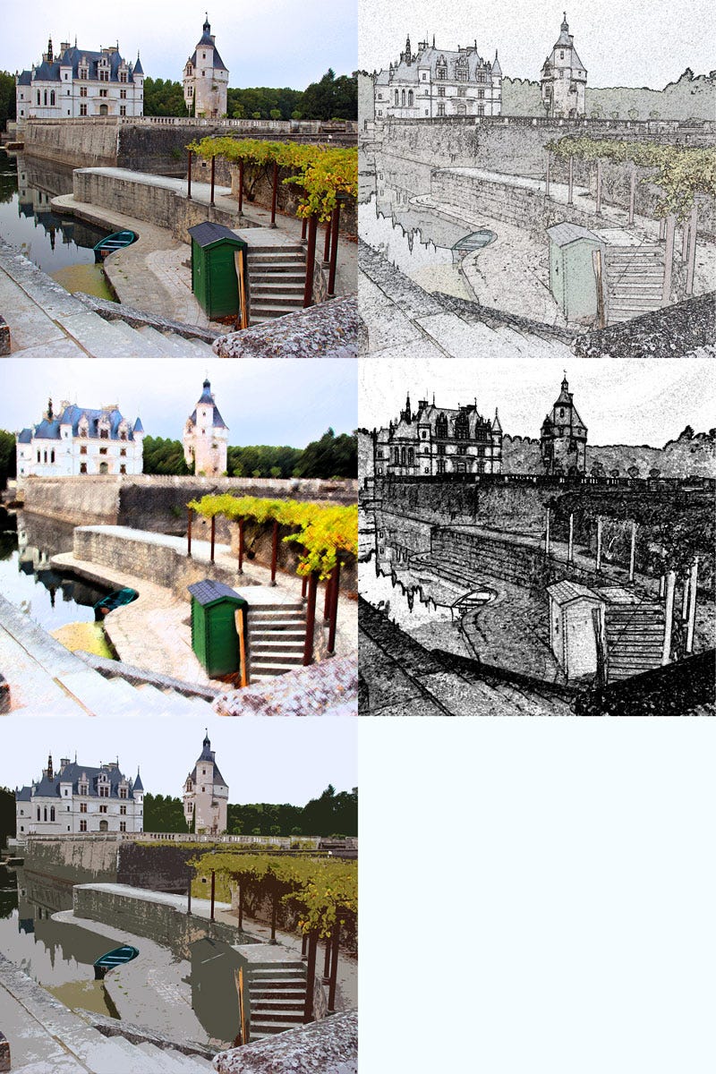 Comparison of Chateau Chenonceau images.
