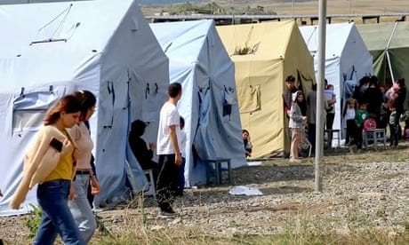 Civilians at camp near Stepanakert