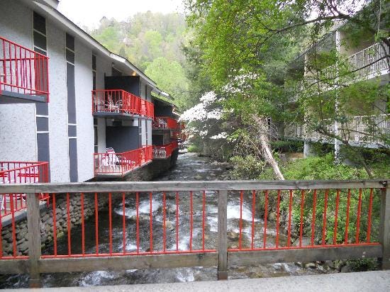 View of creek from footbridge - Picture of Zoder's Inn & Suites, Gatlinburg  - Tripadvisor