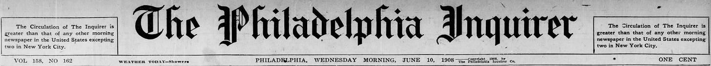 1908 Philadelphia Inquirer