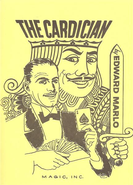 A yellow book cover depicting a magician with moustache in front of an illustration of the King of Spades
