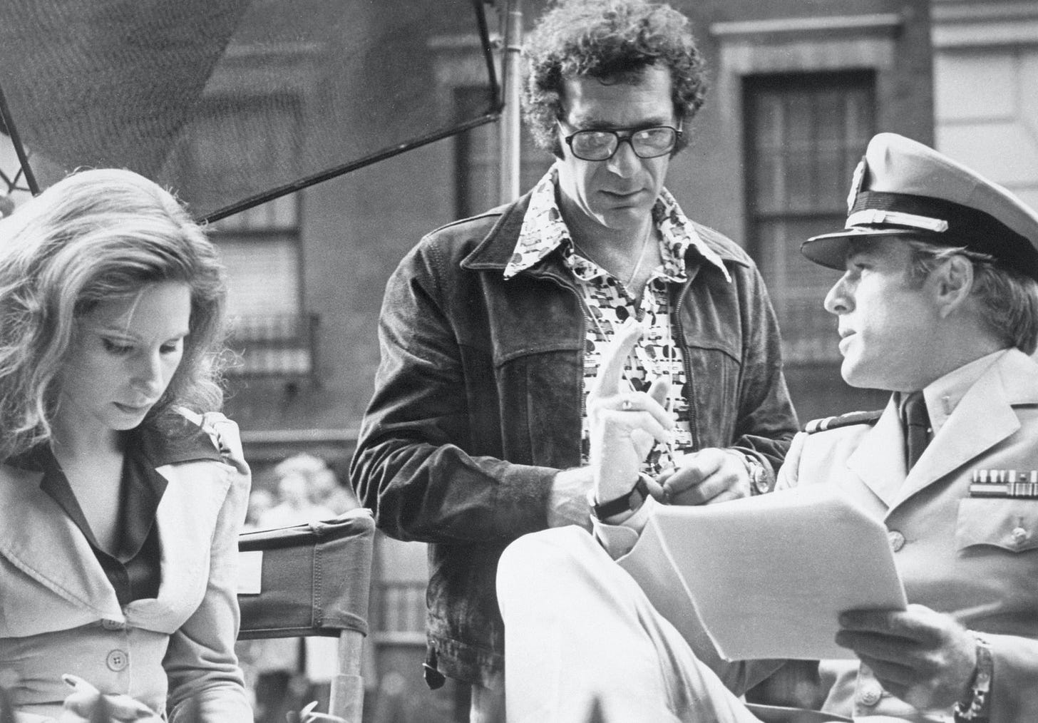 Director Sydney Pollack on set with his stars. “I adored Sydney” Streisand writes. “We used to tell each other secrets.”