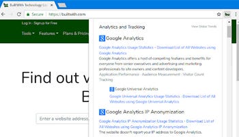 BuiltWith chrome extension
