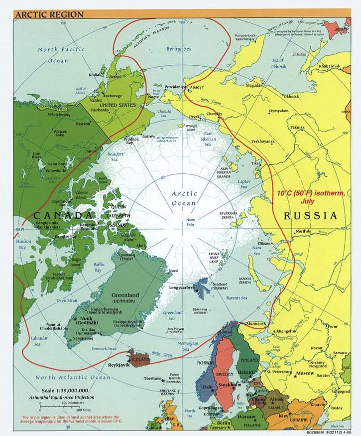 Arctic region map