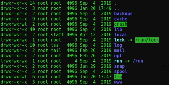 Output of the ls command mentioned above.