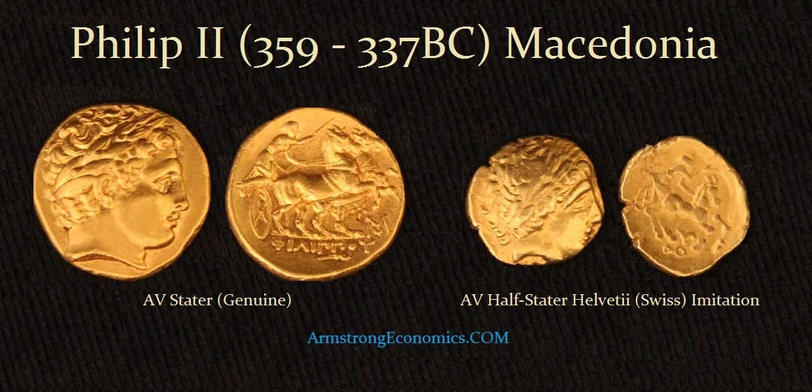 Philip II Genuine Helvetii Imitation Stater