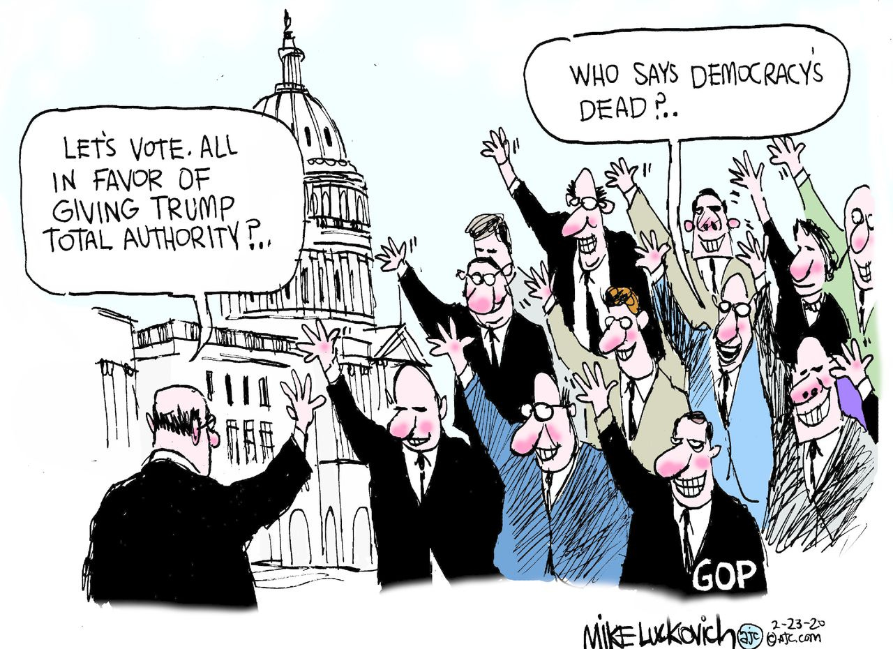 Political Cartoon U.S. Trump Congress Republicans democracy voting  corruption | The Week