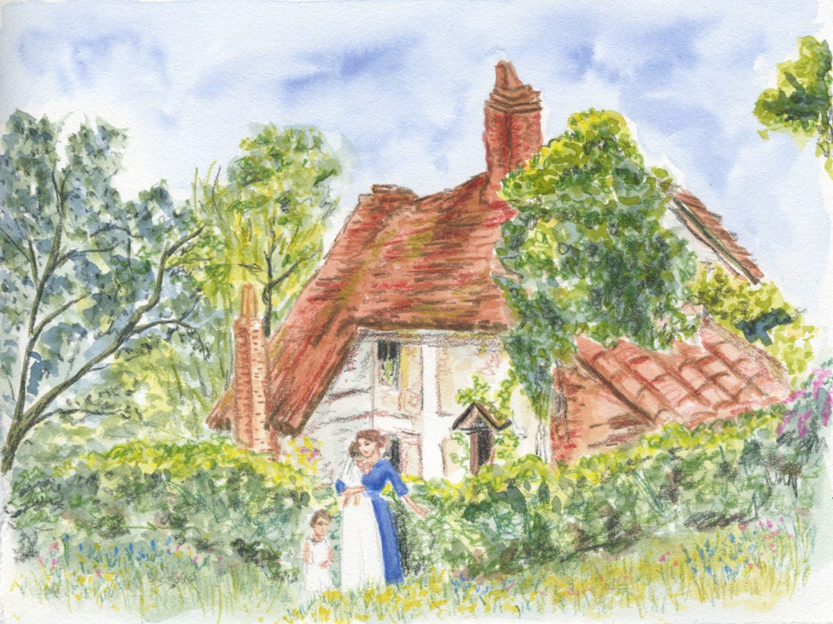 Illustration cottage anglais