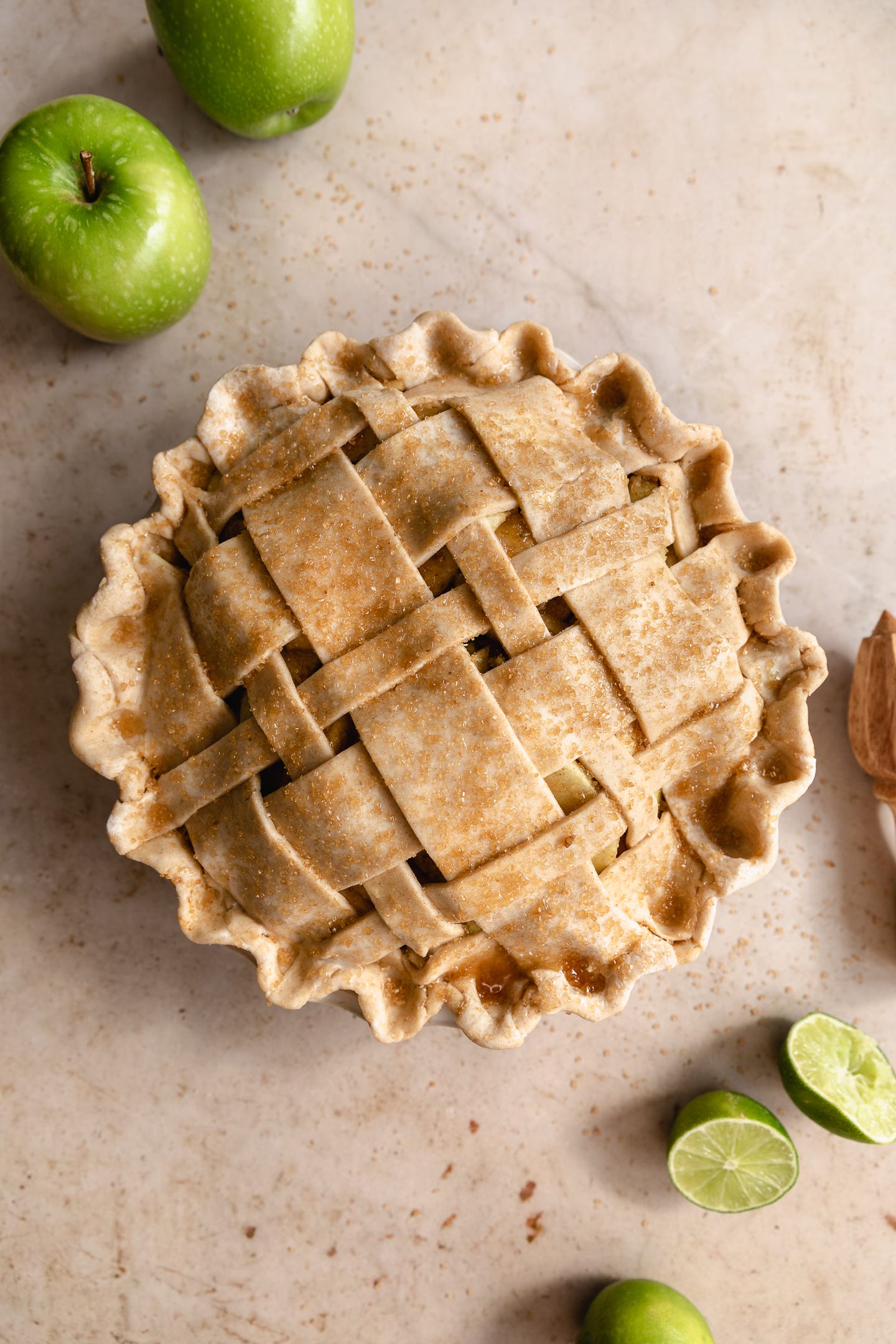 Unbaked vegan dark and stormy apple pie