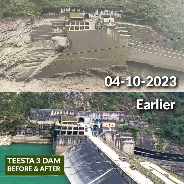 Glacial Lake FLood destroys Teesta-3 Dam in Sikkim, brings wide-spread  destruction – SANDRP