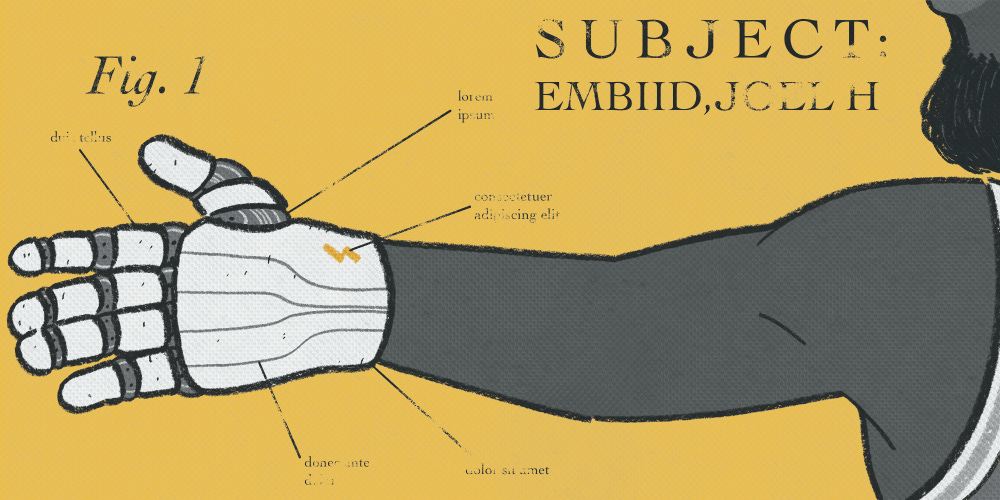 [art of Embiid robot hand by @digrupert]