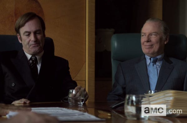 chuck with jimmy in law firm on better call saul 2015