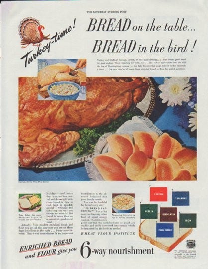 1948 Wheat Flour Institute Vintage Ad "Bread on the table"