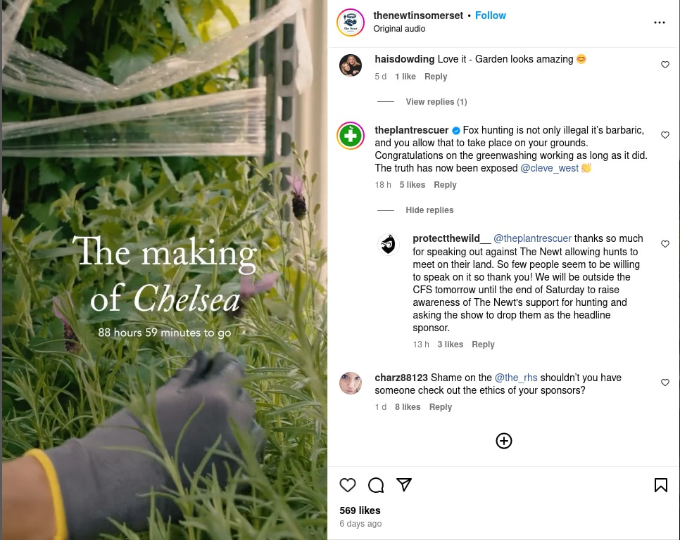 The Newt Instagram Chelsea Flower Show
