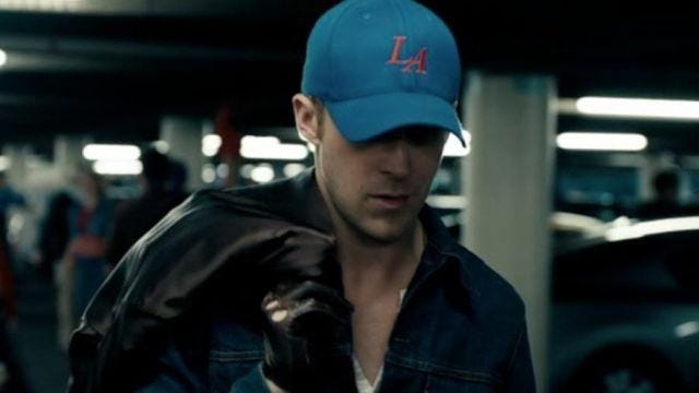 The cap blue New Era Los Angeles Dodgers the driver (Ryan Gosling) in Drive  | Spotern