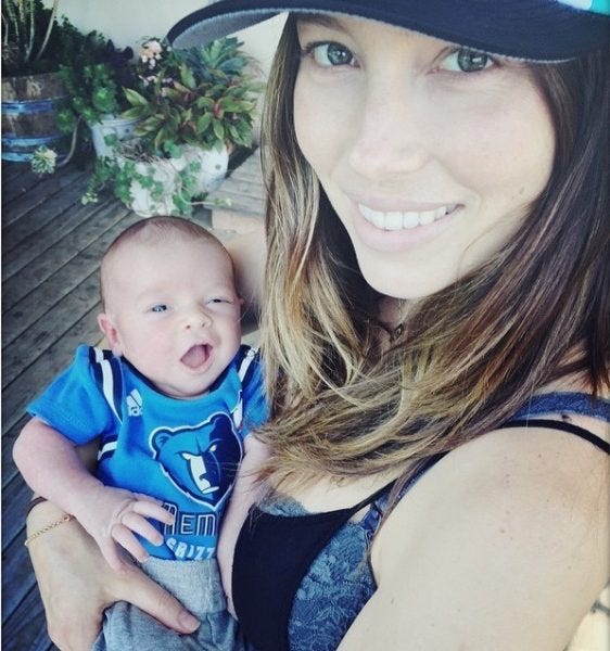 justin timberlake jessica biel baby first look pics 2015