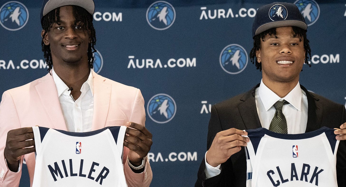 Timberwolves introduce two 2023 draft picks Leonard Miller and Jaylen Clark  - Dakota Broadcasting