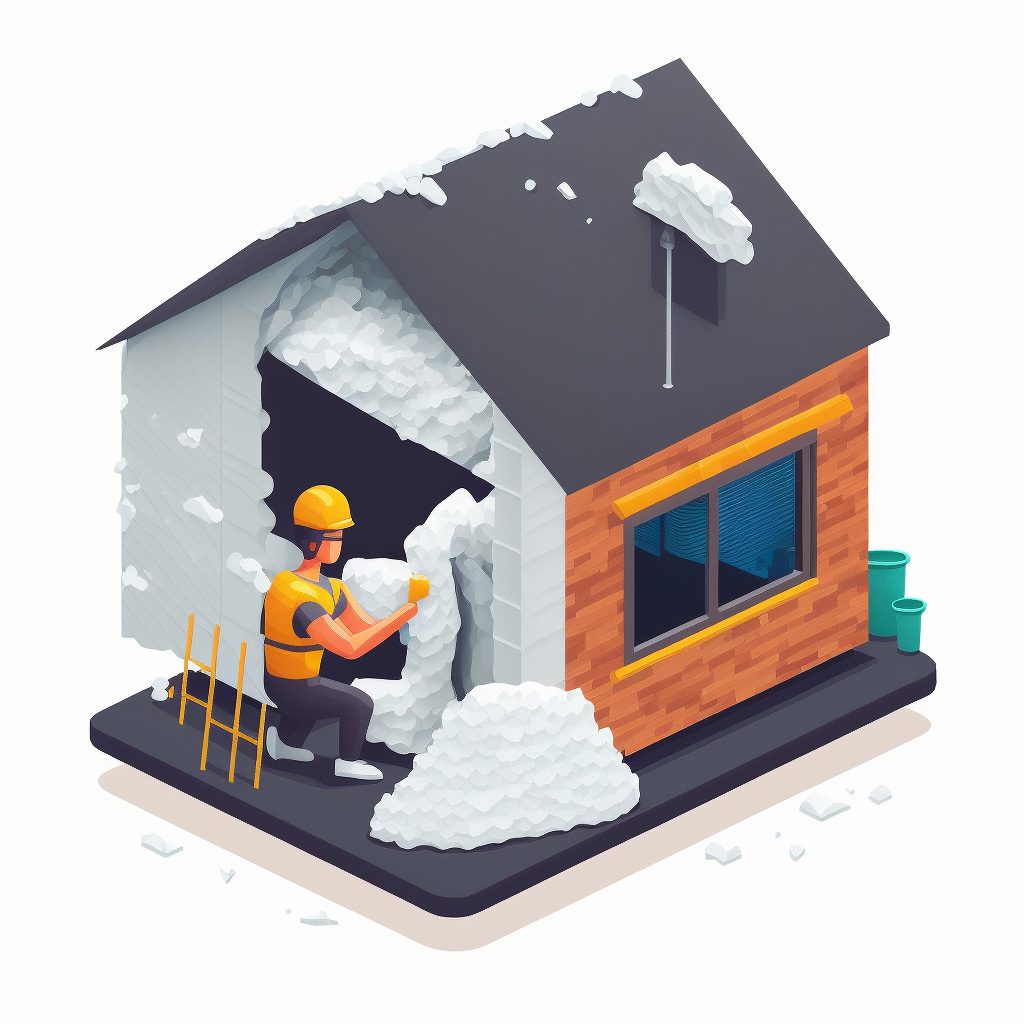 simple icon worker make house insulation