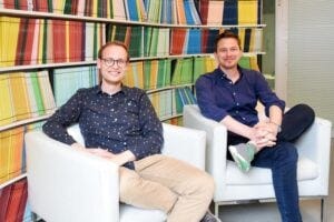 First author Marko Cigler (l) and last author Georg Winter (r) at CeMM Time Capsule © Anna Yuwen/CeMM