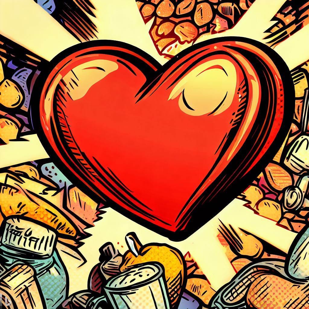 a heart and commodities, a comic style