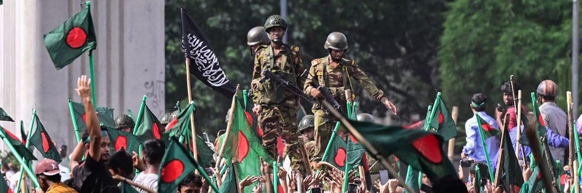 Anti-government protestors in Bangladesh