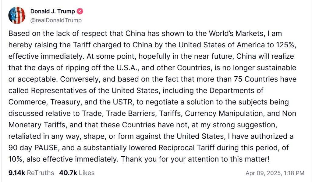 Trump Suspends Most Tariffs for 90 Days - The Post & Email