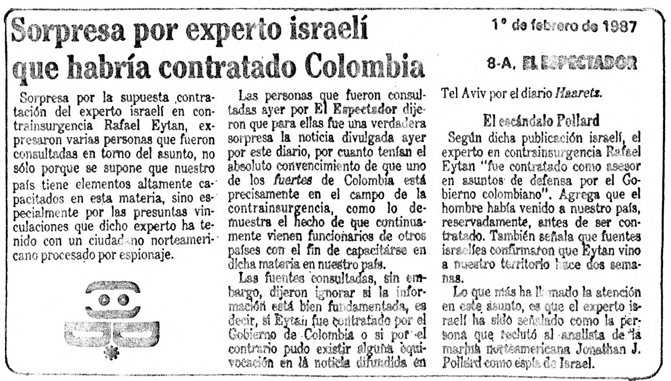 Kolumbien Paramilitärs Israel